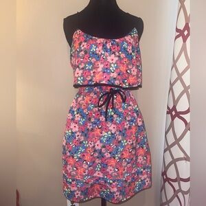 Candie's Floral Pink and Blue Dress size small EUC